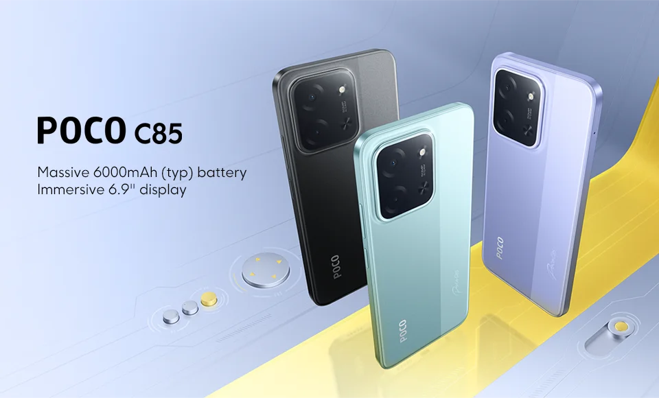 【World Premiere】POCO C85 Global Version Smartphone 128/256GB Helio G81-Ultra 6000mAh battery 6.9" display 50MP Camera 33W NFC