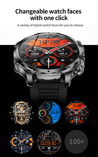 2025 New Men's Outdoor Sports Smart Watch 1.9" HD Touch Screen 800mAh Battery Life 100+ Sports Mode Fitness IPX8 Waterproof