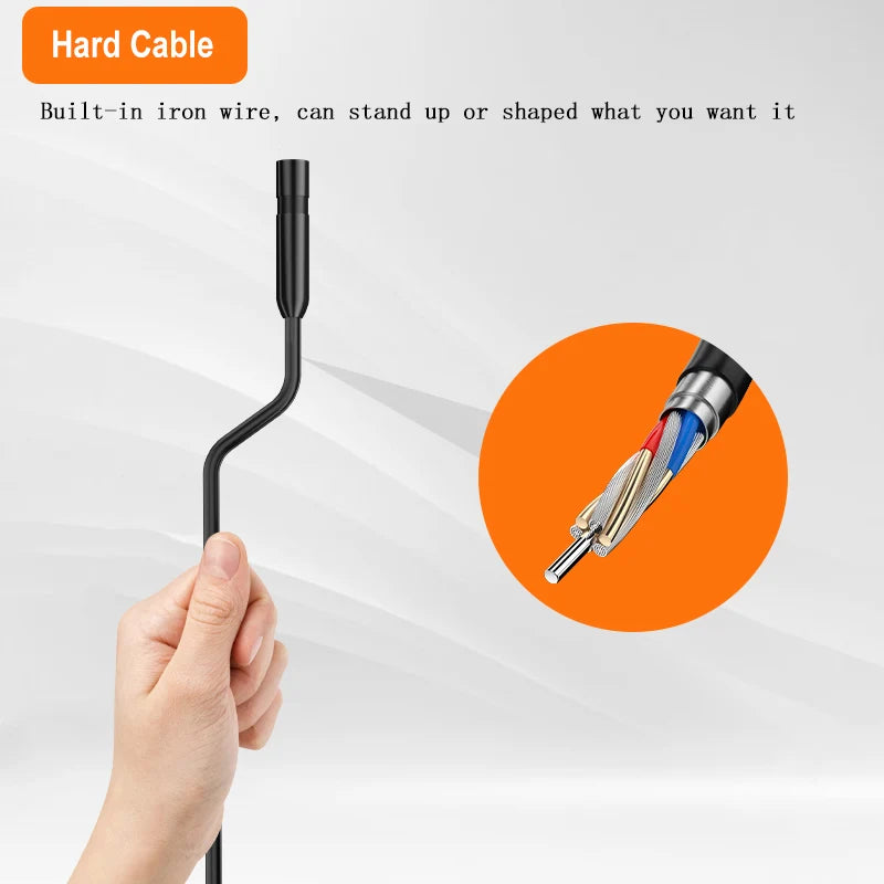 1-100m Cable Endoscope Camera With 4.3'' IPS Screen Split Design 8mm Waterproof Borescope Inspection Pipe Car Engine Sewer 2600m