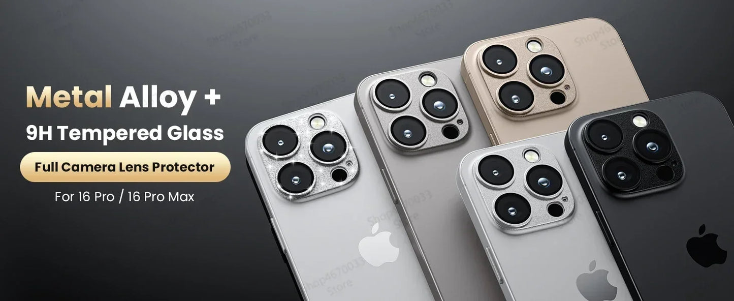 1Pcs Camera Protection Glass For IPhone 16 15 14 13 Pro Max Mini Lens Cover Glass For IPhone 15 14 16 Plus Lens Metal Ring Film