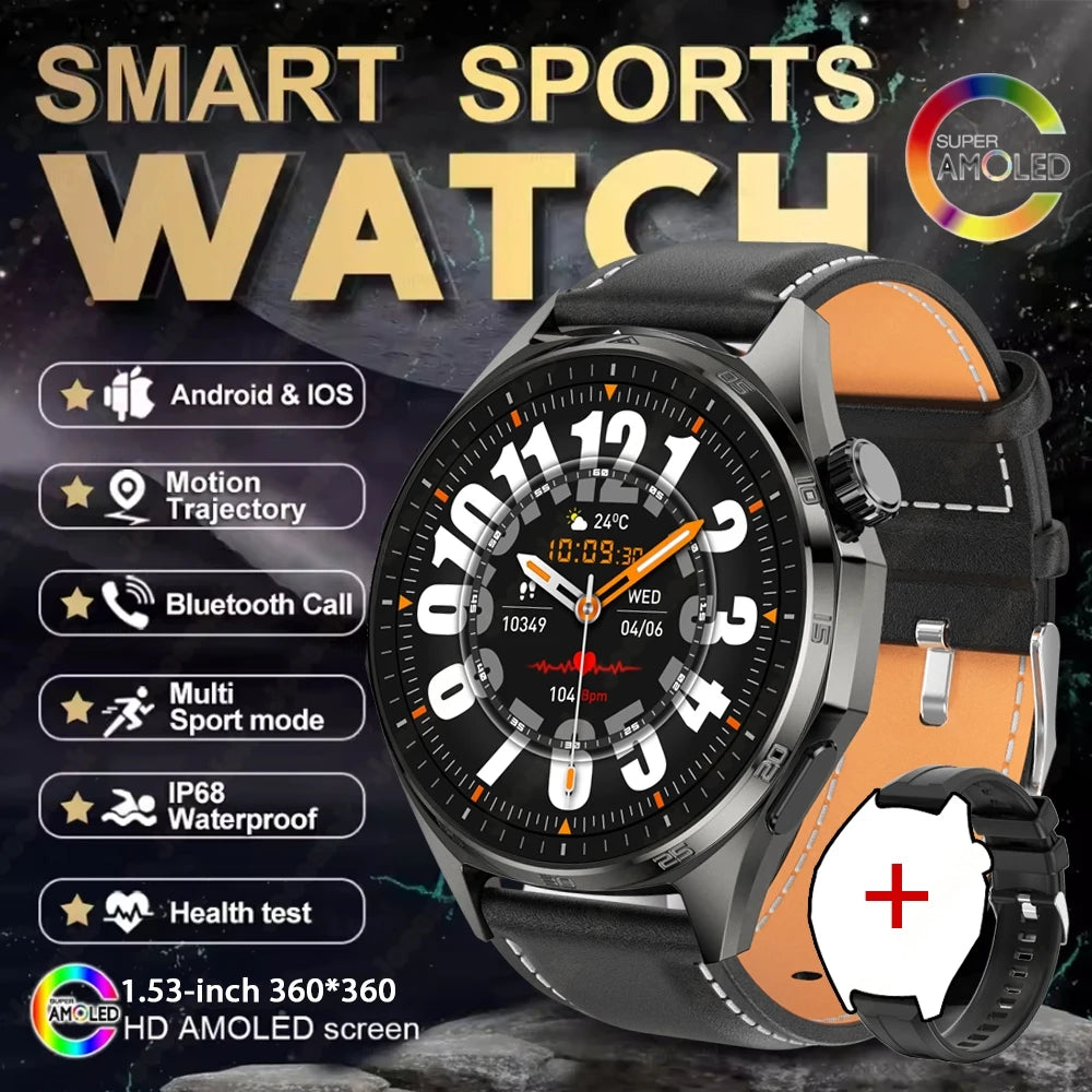 2026 New Watch 6 NFC Bluetooth Call Smart Watches Men GPS Tracking Sports Fitness IP68 Waterproof 1.53inch AMOLED Smartwatch