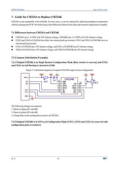 10Pcs/lot CH224 CH224A USB PD3.2 Fast Charging Protocol Receiver Chip