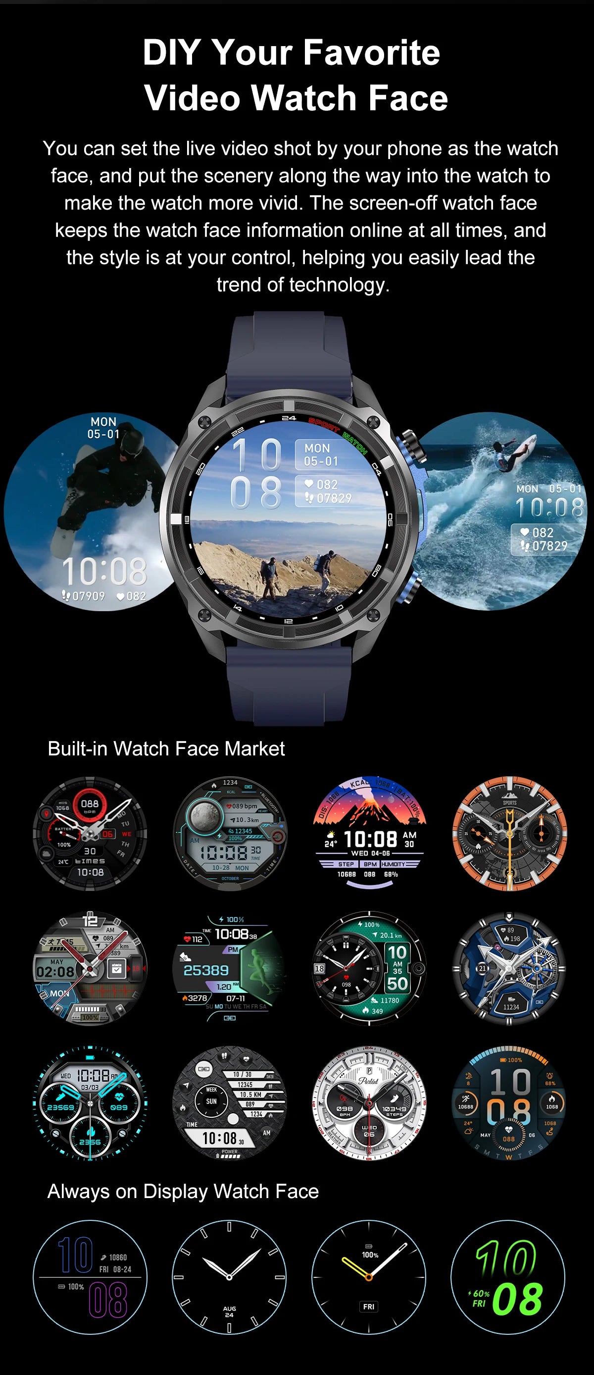 2025 New Military GPS Sports Smartwatches Men 5ATM Waterproof Fitness Tracker 4GB Memory Offline Maps 860Mah Battery Smart Watch