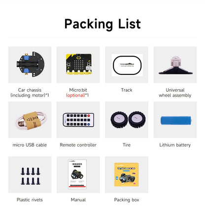 Yahboom Microbit Car Programmable Toys Coding Robotics for Microbit V2 V1 with Battery CE RoHS For STEM Education Microbit Robot