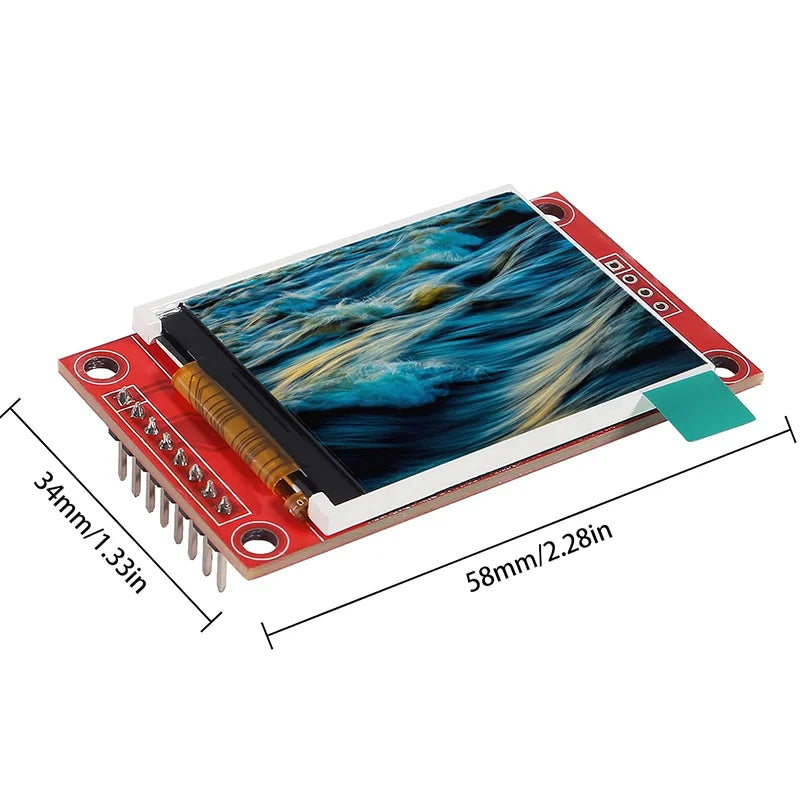 1.8-inch SPI TFT LCD display module ST7735 128 × 160 TFT LCD screen protector 3.3V 5.5V 51/AVR/STM32/ARM 8/16 bit