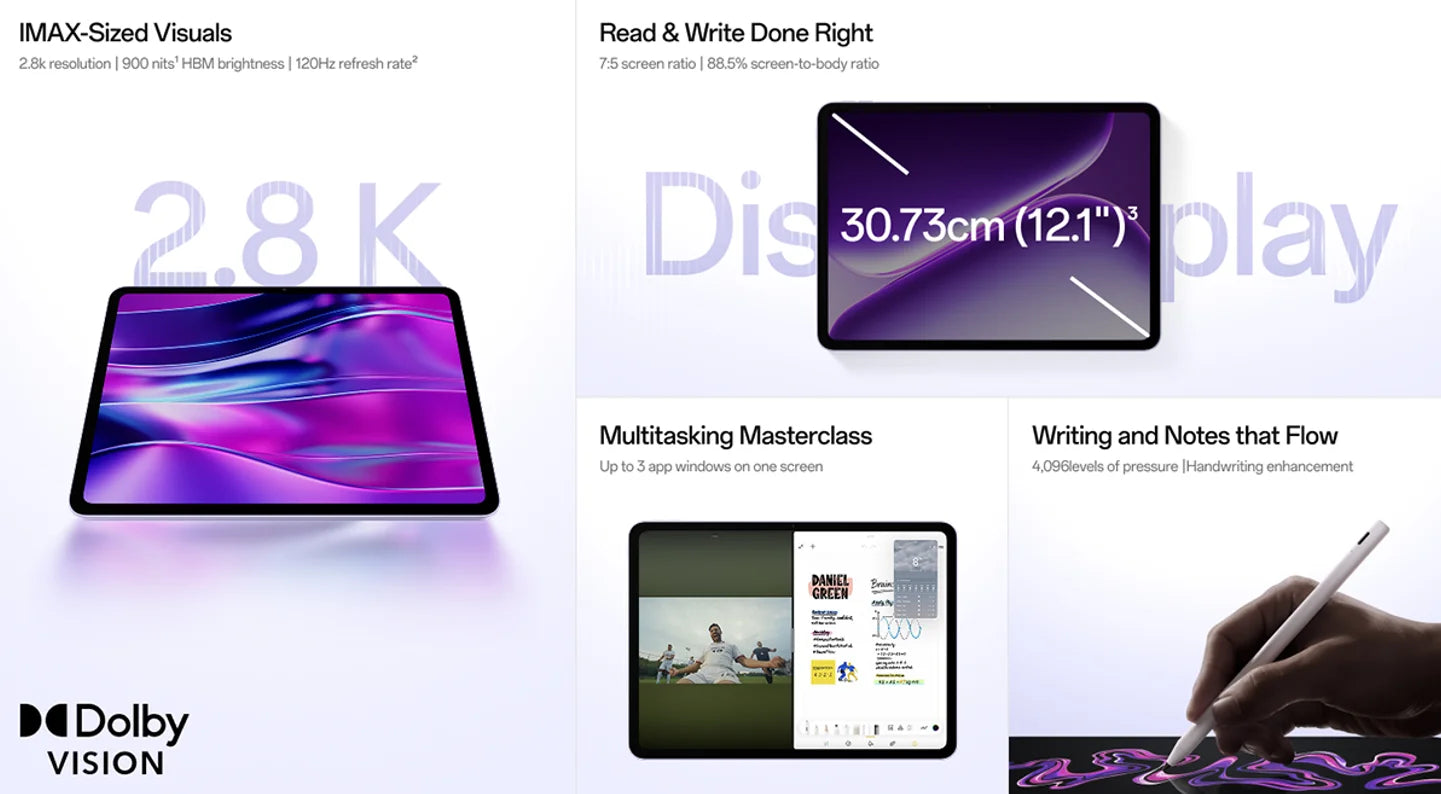 World Premiere OnePlus Pad Go 2 Global Version Tablet 12.1" 2.8K 120Hz Display 10050mAh Battery MediaTek Dimensity 7300-Ultra