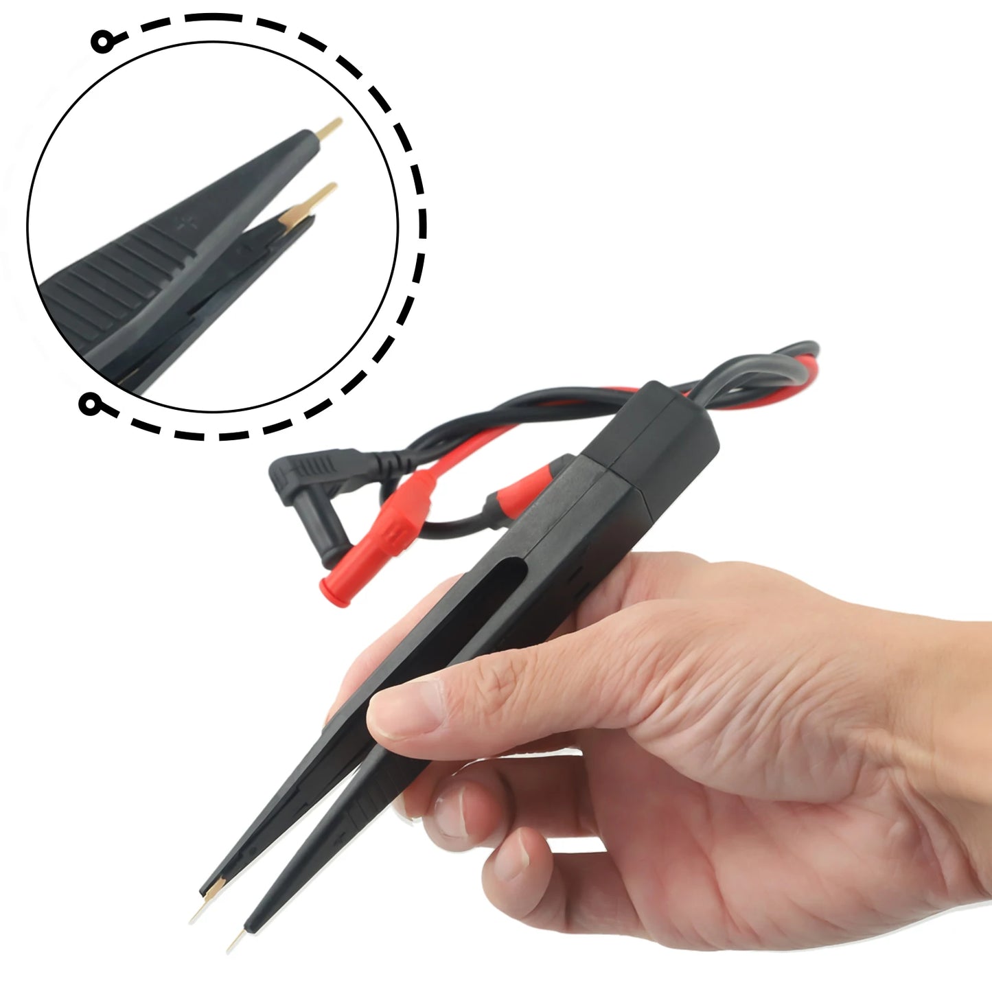 1Pc Clip Test Pen SMD Multimeter Probe Tweezer Patch For Capacitance Inductance Resistor Measurement Multi-Use ElectricTool Part