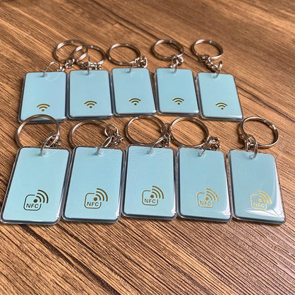 10PCS Epoxy NFC NFC213 Key Tag ISO14443A 13.56MHz RFID NFC Smart Cards Keychain for Sharing Social Media Contact Key tag