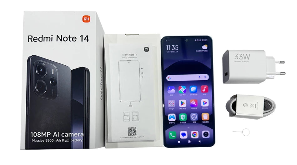 【Brand+】Global Version Xiaomi Redmi Note 14 MediaTek Helio G99-Ultra 108MP AI 5500mAh 6.67