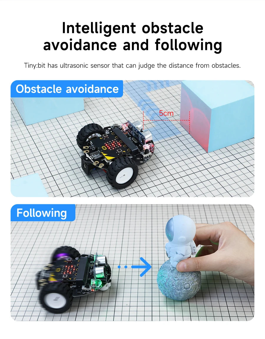 Yahboom Tiny:bit Plus Microbit Robot Car With ESP32 WiFi Camera Module Support APP FPV Control Programmable Toy Kids Coding