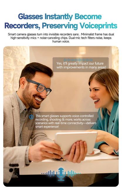 World Premiere 2026 New AI Shooting Glasses 4K HD 800W Pixels Camera Bluetooth Call Voice Assistant AI Translation Smart Glasses