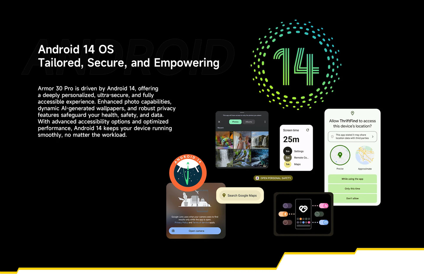 【World Premiere】Ulefone Armor 30 Pro 5G Rugged Phone Android 14 Smartphone 6.9" 120Hz 32GB+512GB 12800mAh Night Camera 64MP NFC