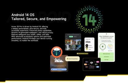 【World Premiere】Ulefone Armor 30 Pro 5G Rugged Phone Android 14 Smartphone 6.9" 120Hz 32GB+512GB 12800mAh Night Camera 64MP NFC