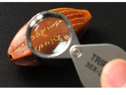 10-30X Pocket Loupe Magnifier Jewelry Magnifying Glass Foldable Diamond Lupa Triplet Jewelers Eye Glass Tool Reading Magnifiers