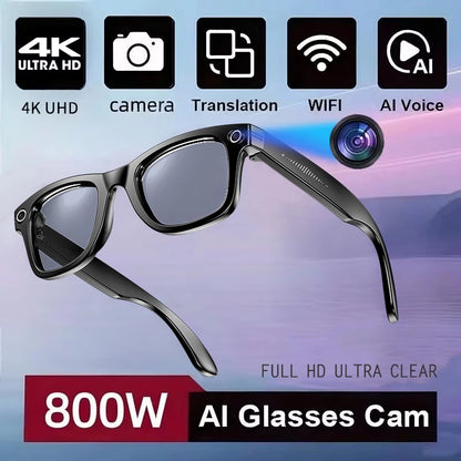 World Premiere 2026 New AI Shooting Glasses 4K HD 800W Pixels Camera Bluetooth Call Voice Assistant AI Translation Smart Glasses