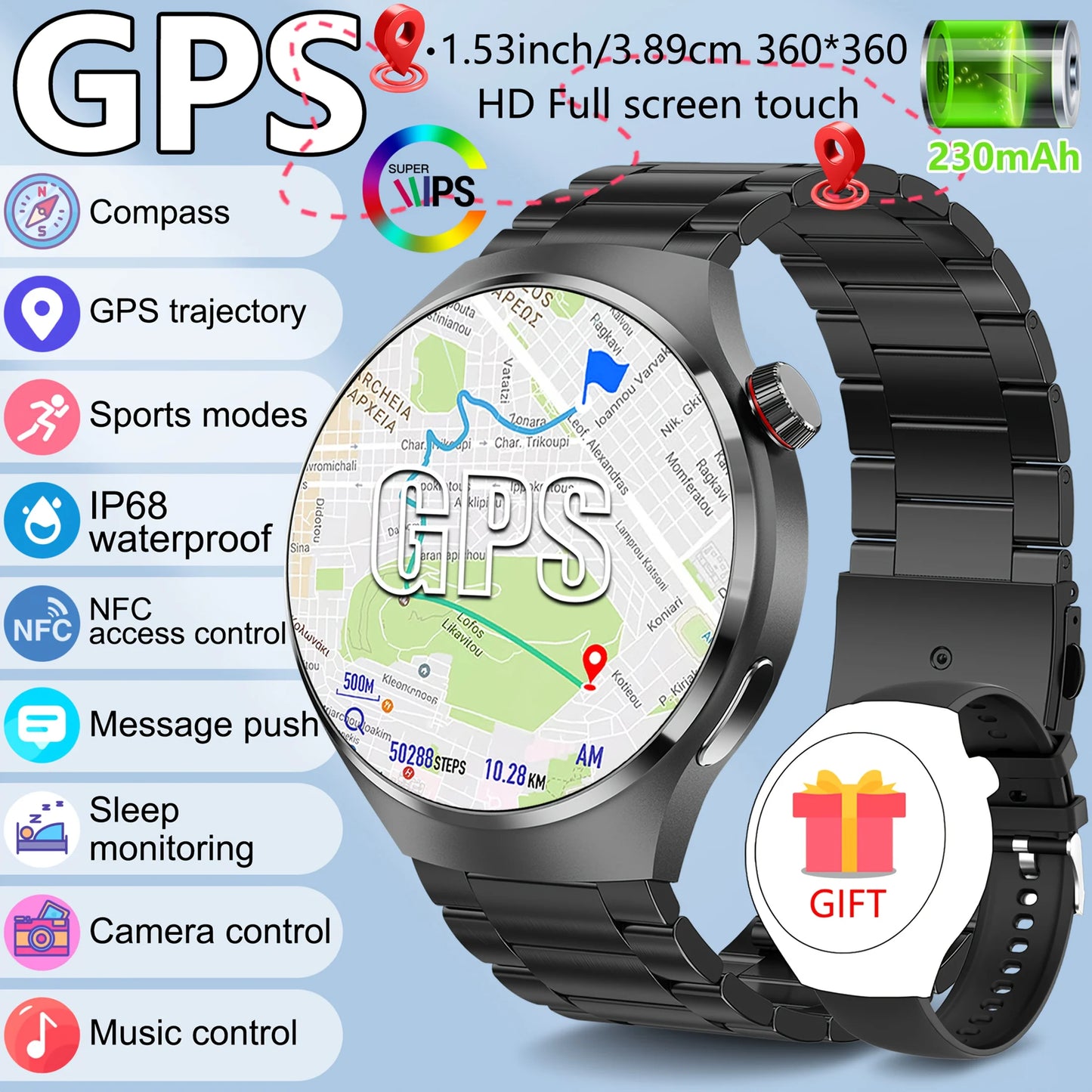 2025 New Originl Watch G5 PlUS Smart Watch 1.75"HD AMOLED Screen GPS track Heart Rate Bluetooth Call Compass Smartwatch for Men