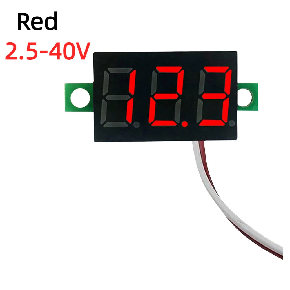 1-10PCS 2 Wires Mini Digital Voltmeter LED Screen Display 0.28 Inch DC Voltage Tester Meter Power Voltage Detector Tool