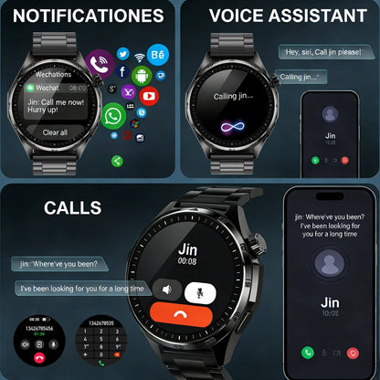 2026 New Watch 6 NFC Bluetooth Call Smart Watches Men GPS Tracking Sports Fitness IP68 Waterproof 1.53inch AMOLED Smartwatch