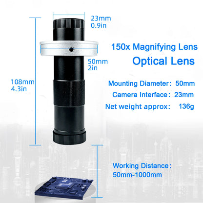 130X 150X 180X 215X zoom C Mount Lens Magnification Adjustable 0.7X~4.5X Optical Zoom Lens For HDMI USB Microscope Camera