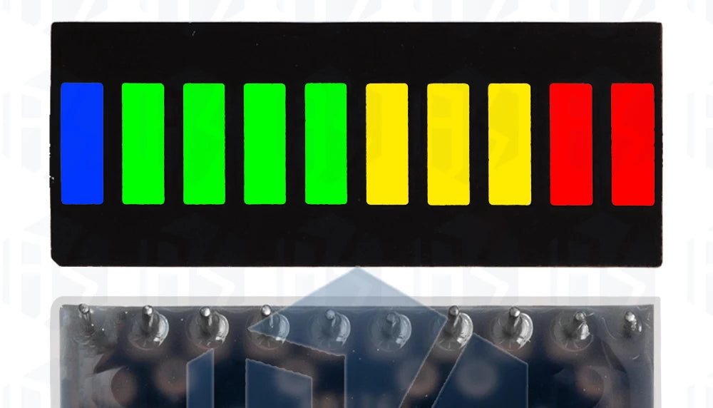 1PC 5/8/10/12/20-Segment Multicolor LED Battery Bar Indicator (Red/White/Blue) - Super Bright for DIY Power Pack Assembly