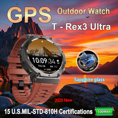 2025 NEW Outdoors Military GPS Smart Watch For Men Sports Compass Smart Watch Waterproof And Anti Drop HD Bluetooth Call Watch