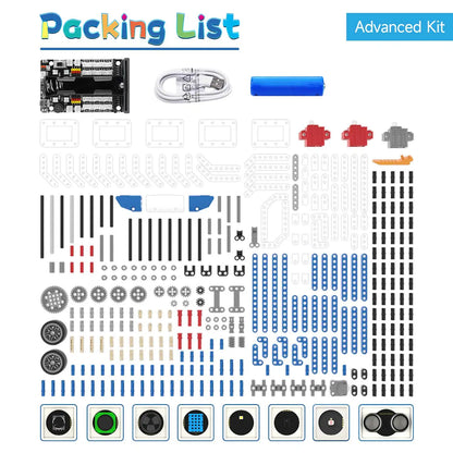 Yahboom Robot Kit Programmable 16 in 1 Building Block Kit Support Python And Makecode Programming Kids Coding for Microbit V2 V1