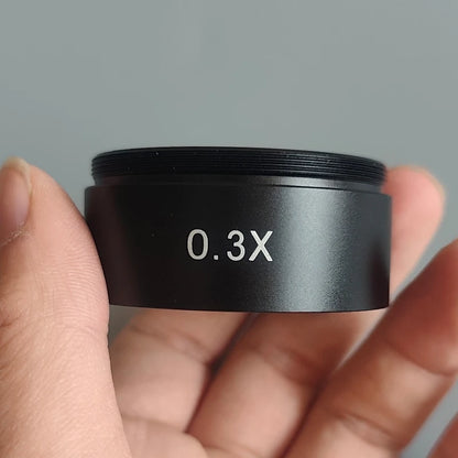0.3X Barlow Lens Objective Microscope Auxiliary Objective Lens Mounting Thread 48mm Working Distance 250mm