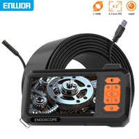 1-100m Cable Endoscope Camera With 4.3'' IPS Screen Split Design 8mm Waterproof Borescope Inspection Pipe Car Engine Sewer 2600m