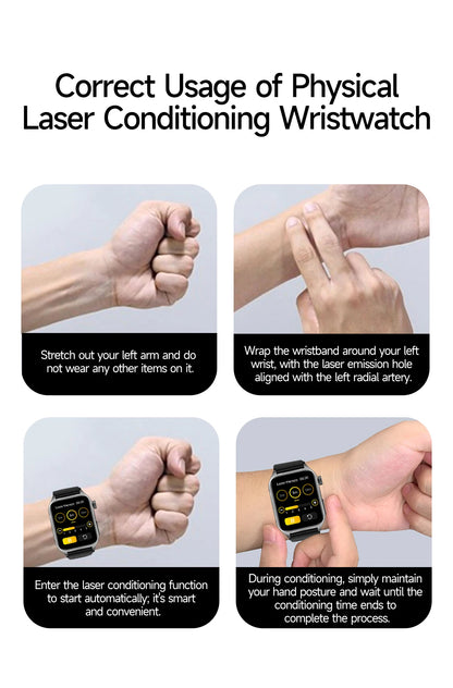 2026 New 650nm Laser Therapy Health Smartwatch Men ECG Blood Pressure Lipid Uric Acid Bluetooth Call Smart Watch For Android IOS