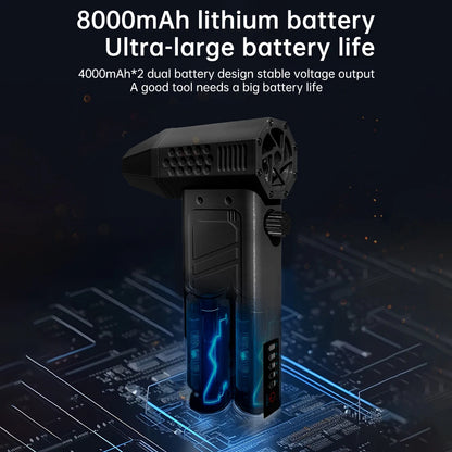 140000RPM Dust Blower 62m/s Powerful Violent Fan 8000mAh Battery Air Blower With Charger indicator Lights