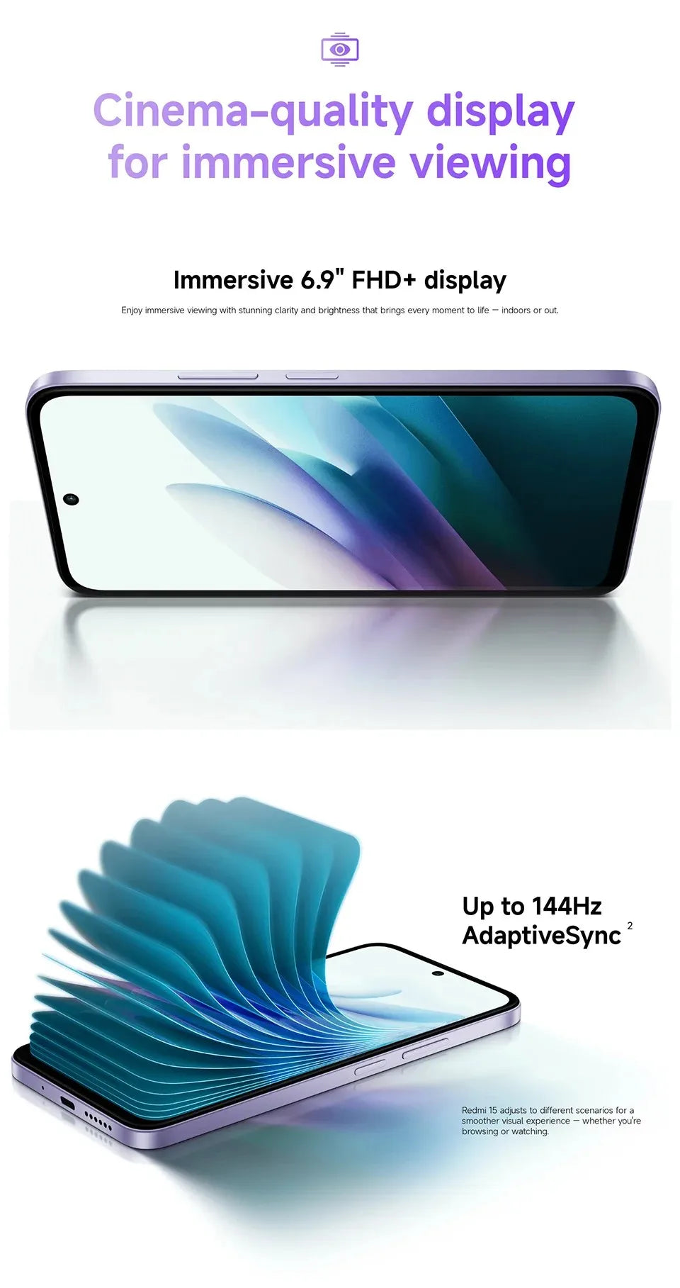 【Brand+】Redmi 15 Global Version Smartphone 6.9" 50MP 7000mAh battery 33W fast charging IP64 Snapdragon® 685 Mobile Platform