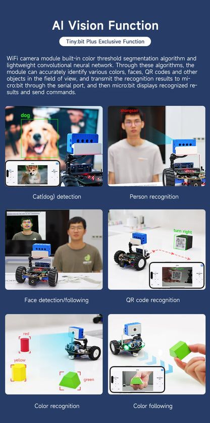 Yahboom Tiny:bit Plus Microbit Robot Car With ESP32 WiFi Camera Module Support APP FPV Control Programmable Toy Kids Coding