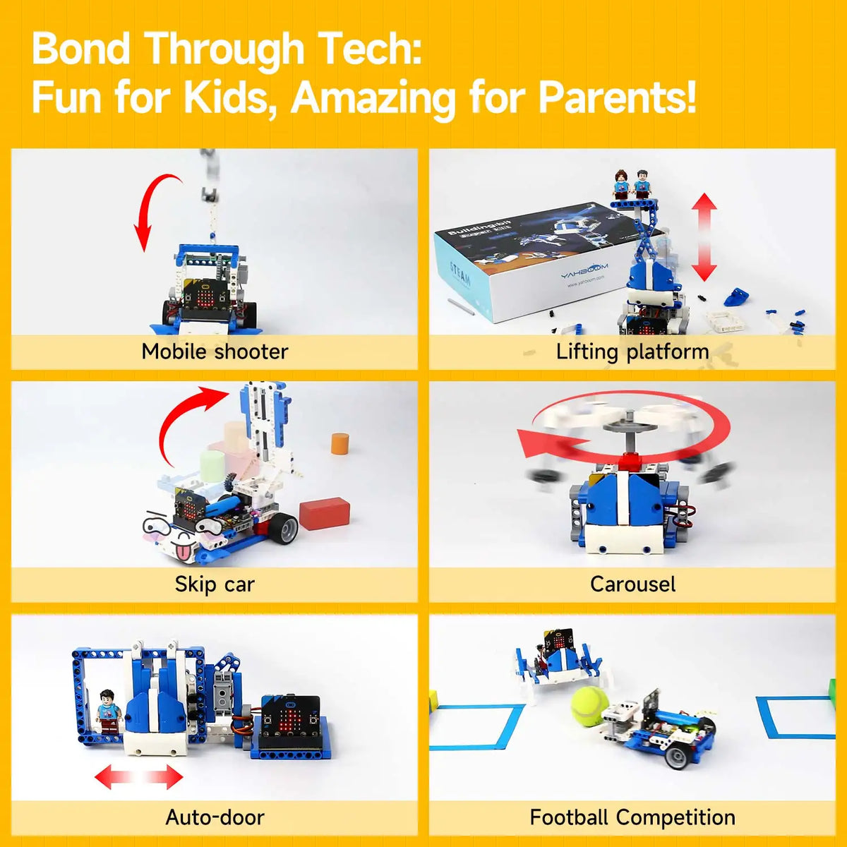 Yahboom Robot Kit Programmable 16 in 1 Building Block Kit Support Python And Makecode Programming Kids Coding for Microbit V2 V1