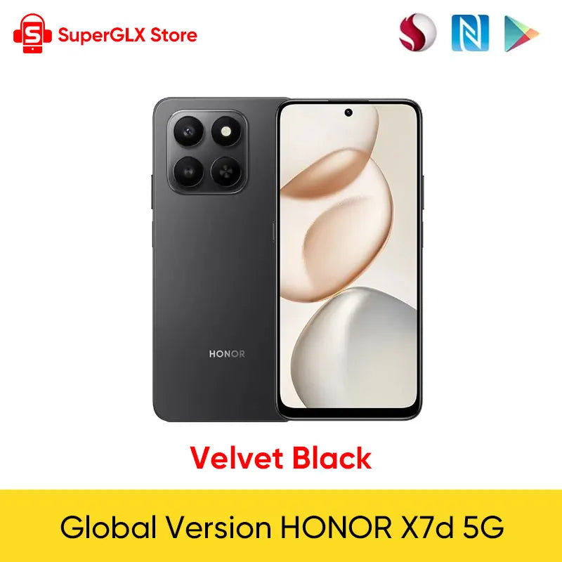 2025 New HONOR X7d 5G Smartphone Snapdragon 6s Gen 3 6.77'' TFT LCD Screen AI camera 6500mAh Supports 35W fast charging IP65