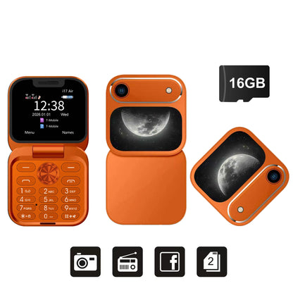 2026 New SERVO i17Air 2G Mini Foldable Mobile Phone Dual SIM Speed Dial Blacklist Flashlight Call Record Flip Cellphone FM Radio