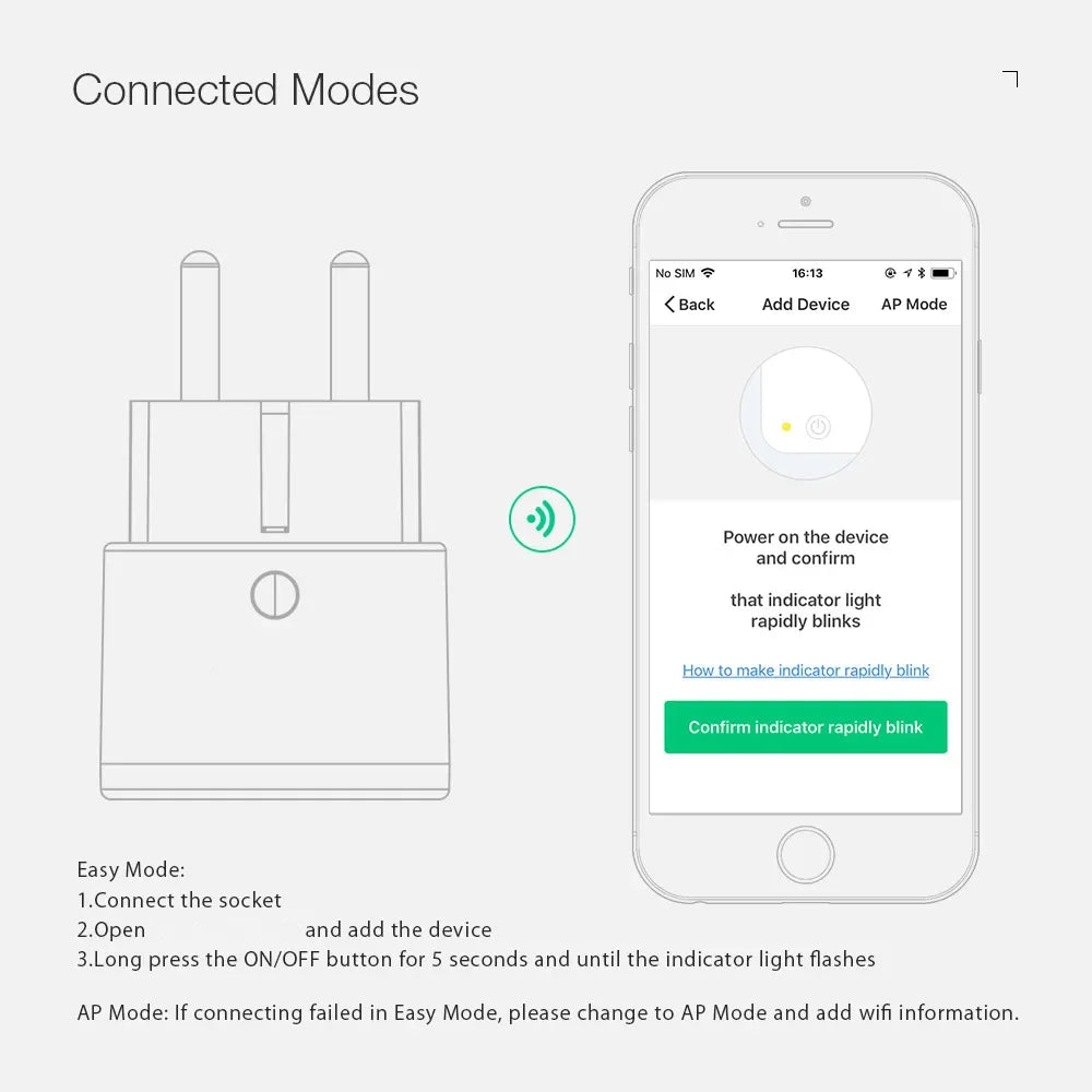 15A 3450W WiFi Smart Plug Wireless Power Socket Outlet Energy Monitoring No Hub App Remote Control EU Plug