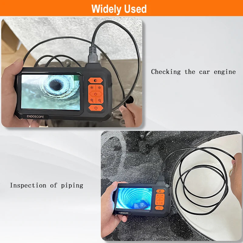 1-100m Cable Endoscope Camera With 4.3'' IPS Screen Split Design 8mm Waterproof Borescope Inspection Pipe Car Engine Sewer 2600m