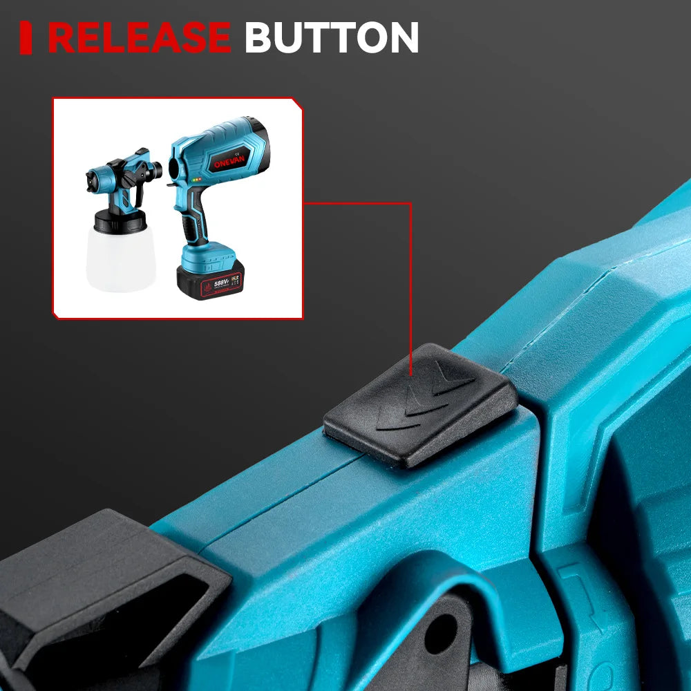 1500W 1000ML Cordless Electric Spray Gun High Power HVLP Paint Sprayer Auto Steel Coating Airbrush For Makita 18V Battery Pin