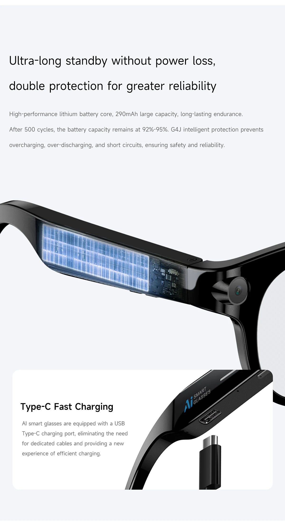 2026 AI Smart Glasses 200W HD Camera 1080P Translation AI Voice Assistant Music Playback LED Flashlight Men Women Smart Glasses