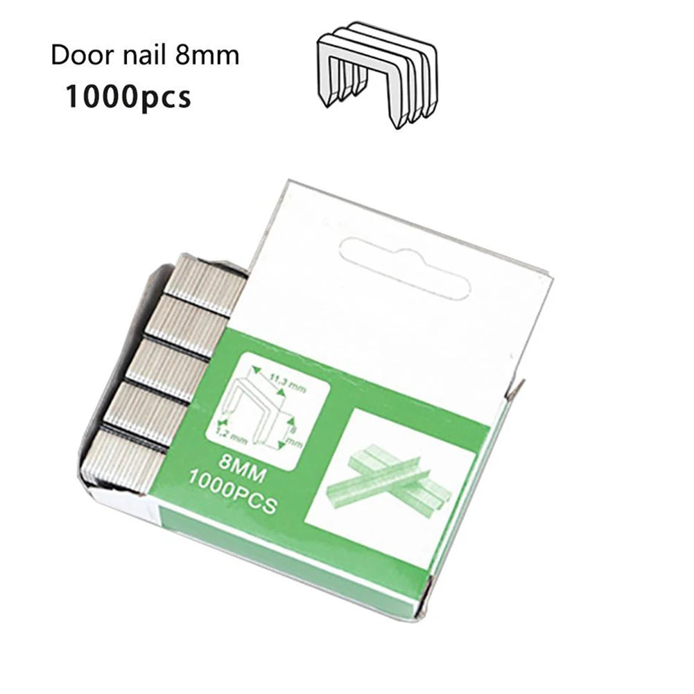 1000Pcs U/Door /T Shaped Nail Shaped Stapler For Wood Furniture Household Use Nail Shooter Nail For DIY Home Staples Nails