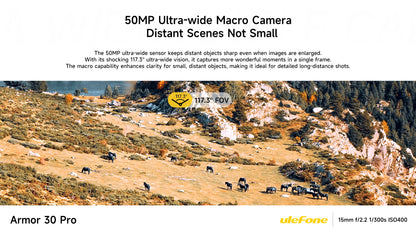 【World Premiere】Ulefone Armor 30 Pro 5G Rugged Phone Android 14 Smartphone 6.9" 120Hz 32GB+512GB 12800mAh Night Camera 64MP NFC