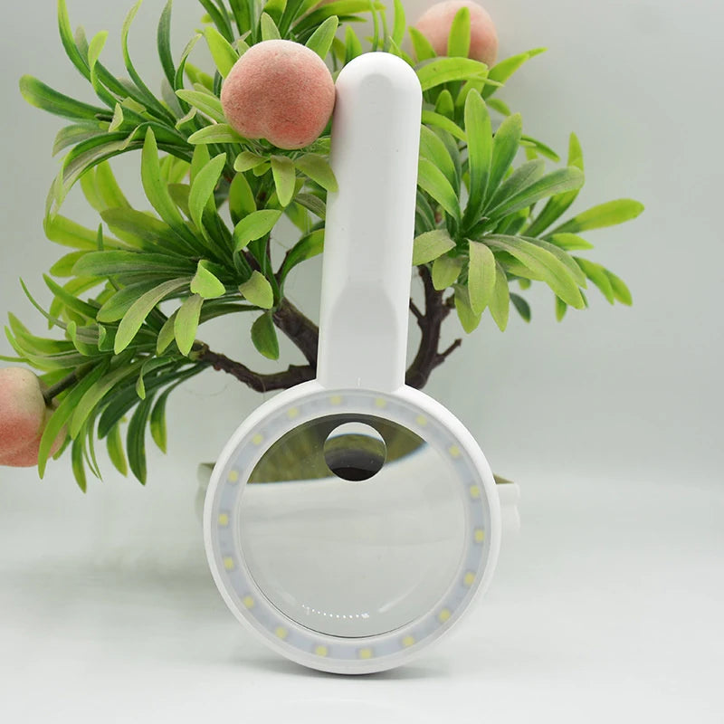 1pc Rechargeable Handheld Magnifier 3 Lighting Modes Illuminated Magnifying Glass With LED Light For Seniors Reading Repair