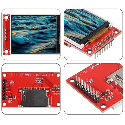 1.8-inch SPI TFT LCD display module ST7735 128 × 160 TFT LCD screen protector 3.3V 5.5V 51/AVR/STM32/ARM 8/16 bit