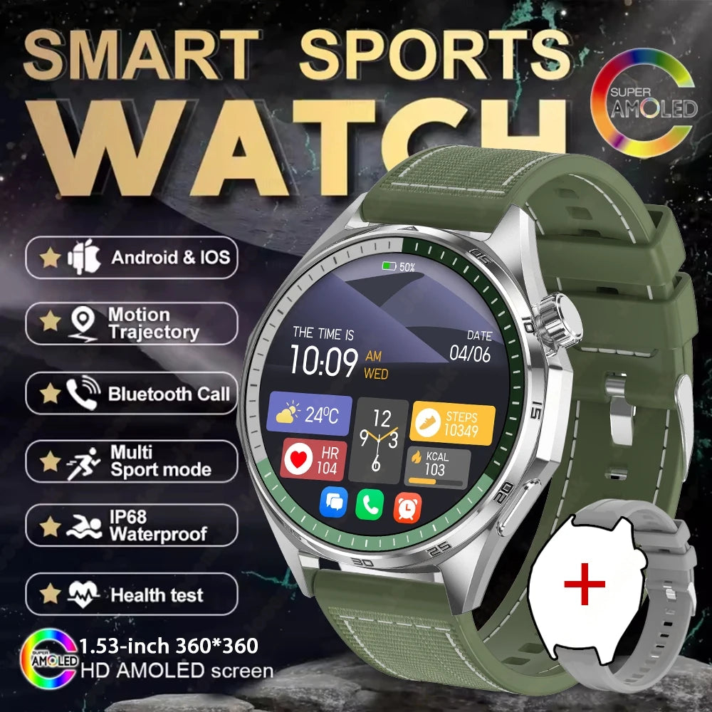2026 New Watch 6 NFC Bluetooth Call Smart Watches Men GPS Tracking Sports Fitness IP68 Waterproof 1.53inch AMOLED Smartwatch
