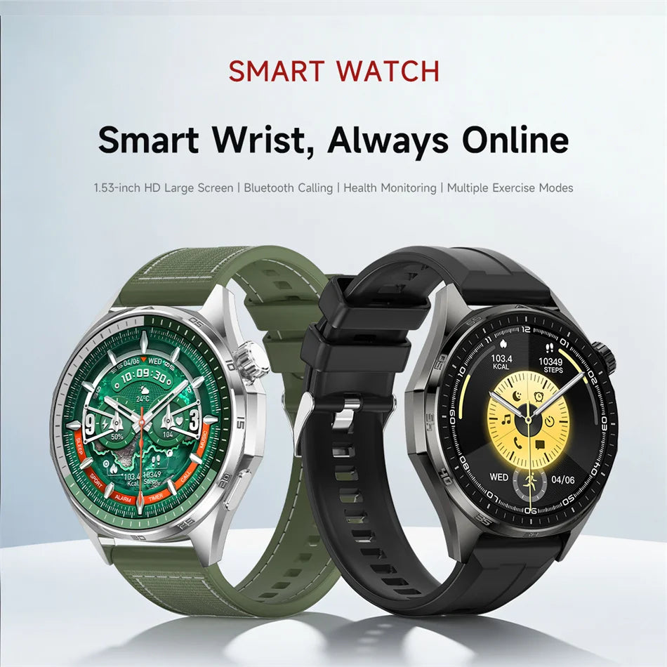 2026 New Watch 6 NFC Bluetooth Call Smart Watches Men GPS Tracking Sports Fitness IP68 Waterproof 1.53inch AMOLED Smartwatch