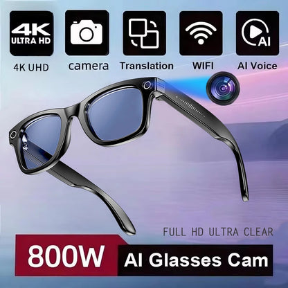 World Premiere 2026 New AI Shooting Glasses 4K HD 800W Pixels Camera Bluetooth Call Voice Assistant AI Translation Smart Glasses