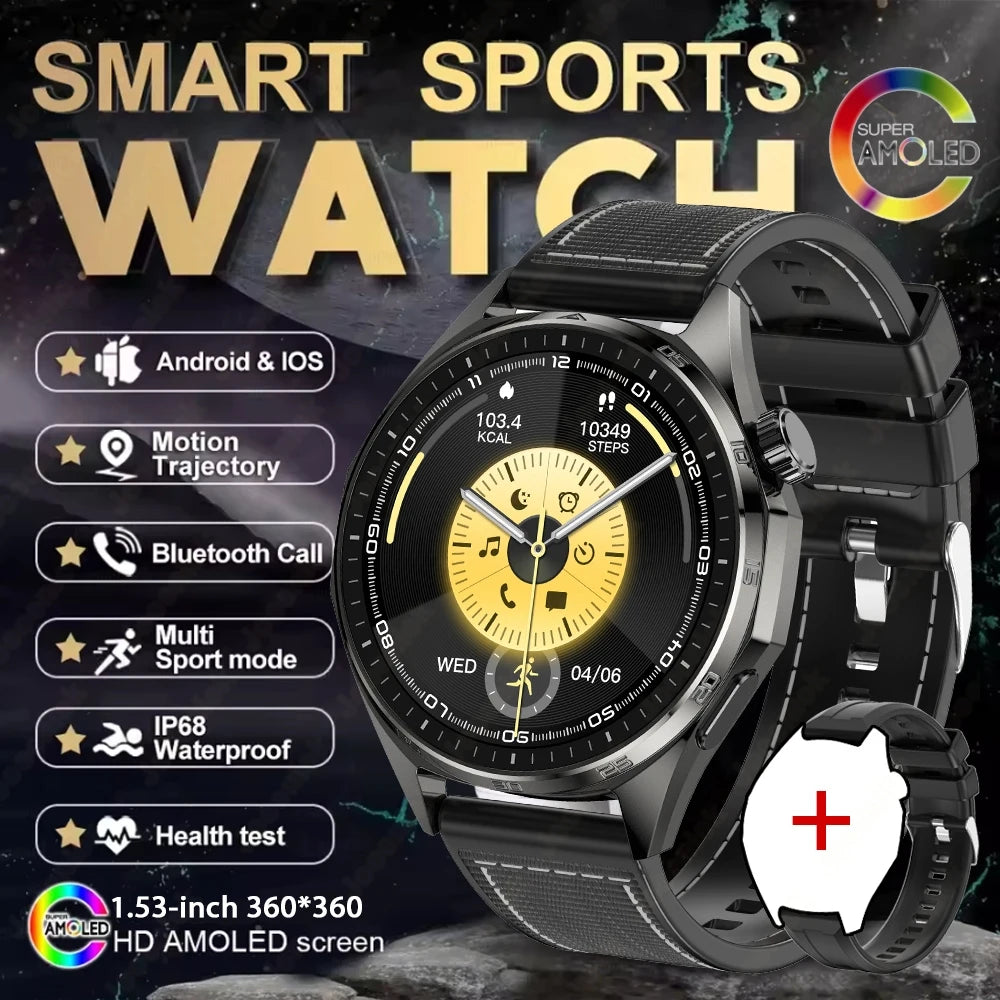 2026 New Watch 6 NFC Bluetooth Call Smart Watches Men GPS Tracking Sports Fitness IP68 Waterproof 1.53inch AMOLED Smartwatch