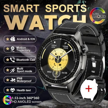 2026 New Watch 6 NFC Bluetooth Call Smart Watches Men GPS Tracking Sports Fitness IP68 Waterproof 1.53inch AMOLED Smartwatch