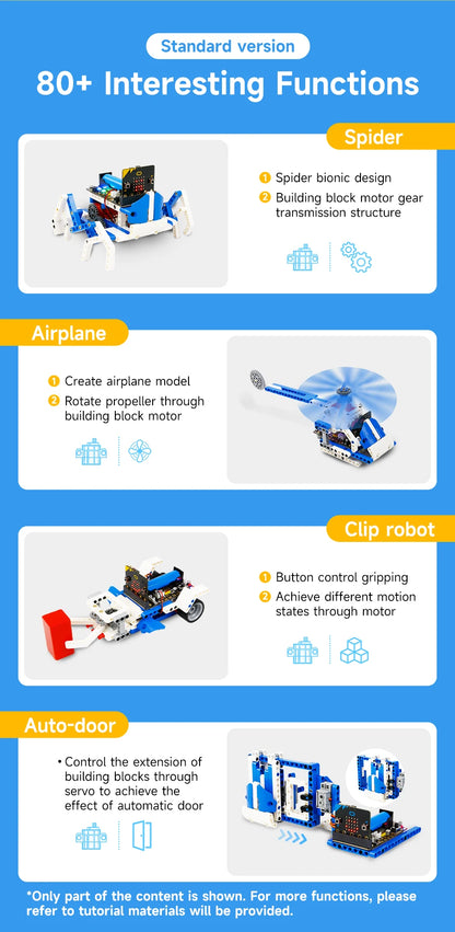 Yahboom Robot Kit Programmable 16 in 1 Building Block Kit Support Python And Makecode Programming Kids Coding for Microbit V2 V1