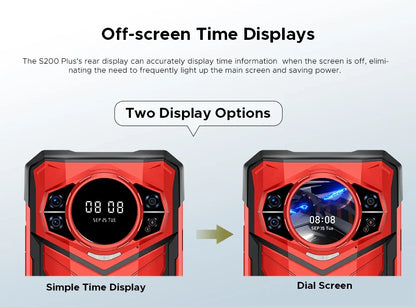 World Premiere DOOGEE S200 Plus 5G AI Rugged Phone Dimensity 7300 1.32" Rear Display 12+512GB 6.72'' 10100mAh Battery Smartphone